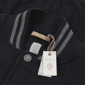 Eleventy Platinum NWT Varsity Bomber Jacket Size Large in Navy w/ Gray Sleeves